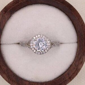 925 Sterling Silver Elegant Engagement Wedding Ring